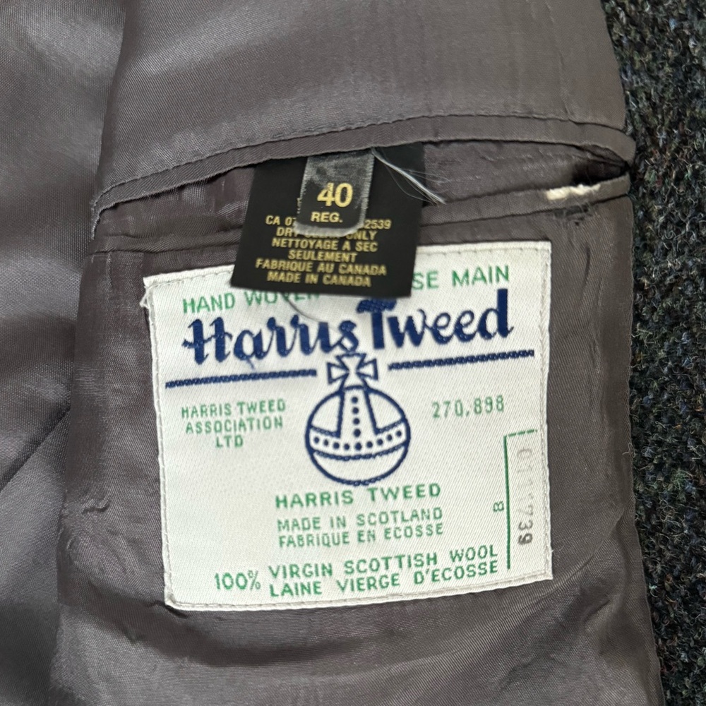 Harris Tweed grey blazer size 40R - Picture 4 of 4